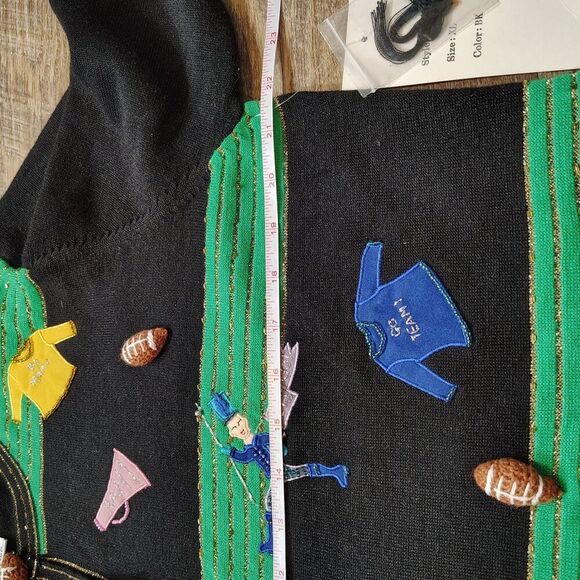 Vintage Jack B Quick Football Cheerleader Cardigan NWT Novelty Sweater XL - Picture 12 of 13